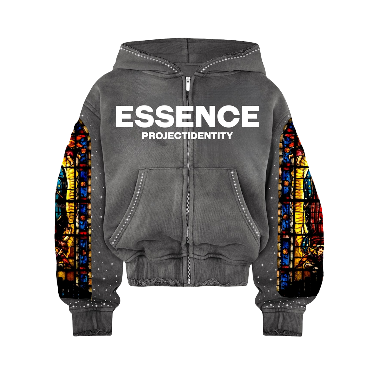 ESSENCE Rhinestone Zip Up