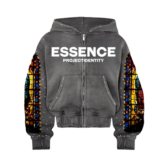 ESSENCE Rhinestone Zip Up